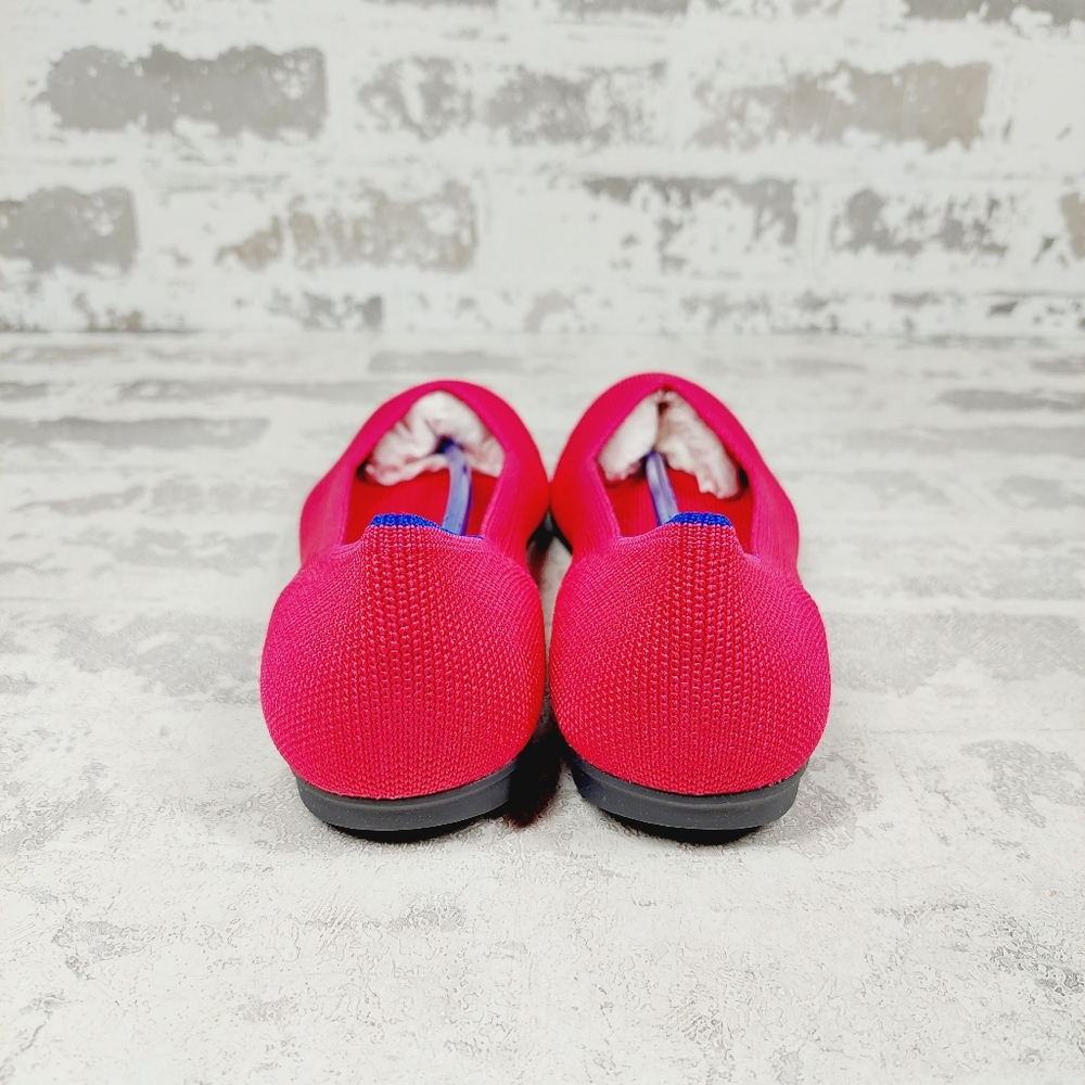 New Rothy's The Flat Fucsia Pink Knit Round Toe Slip On Loafers W756 - Picture 2 of 8
